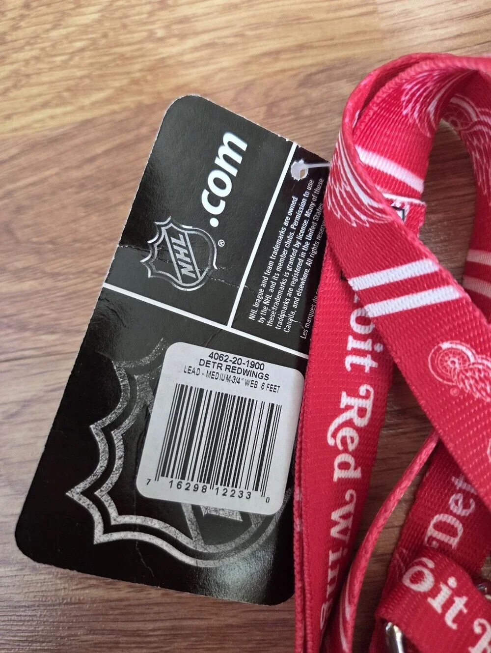 Detroit Red Wings Dog Leash NWT Team Logo NHL Pet Hockey Heavy Duty Durable